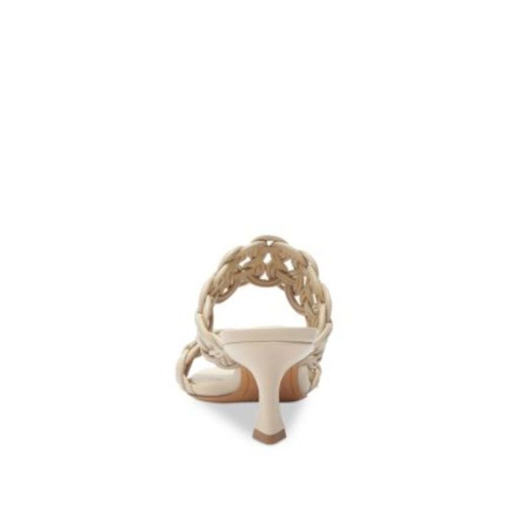 NWT ALEXANDRE BIRMAN Womens Beige Sammy Flare Slip On Leather Heeled Sandal 37 - Picture 2 of 5